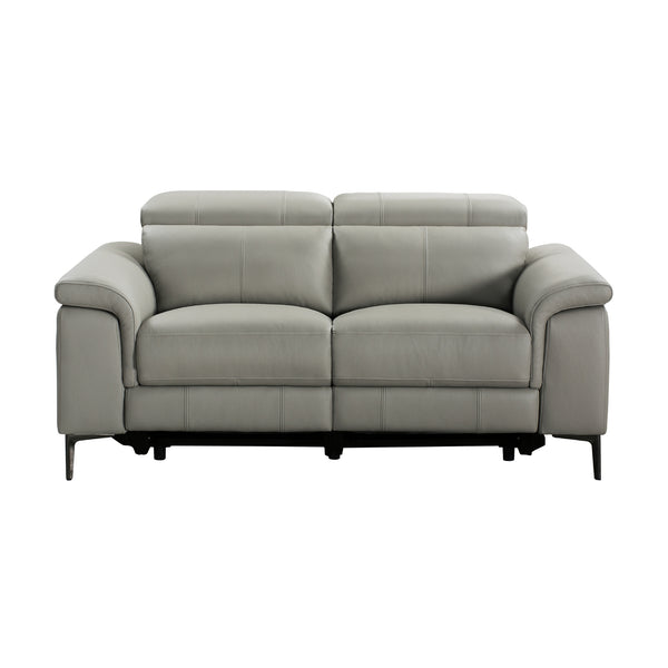 Capel 2 Seater Leather Electric Recliner Sofa Lounge Taupe Grey