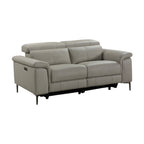 Capel 2 Seater Leather Electric Recliner Sofa Lounge Taupe Grey