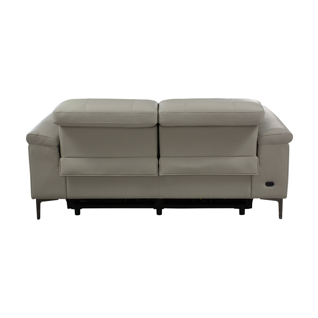 Capel 2 Seater Leather Electric Recliner Sofa Lounge Taupe Grey