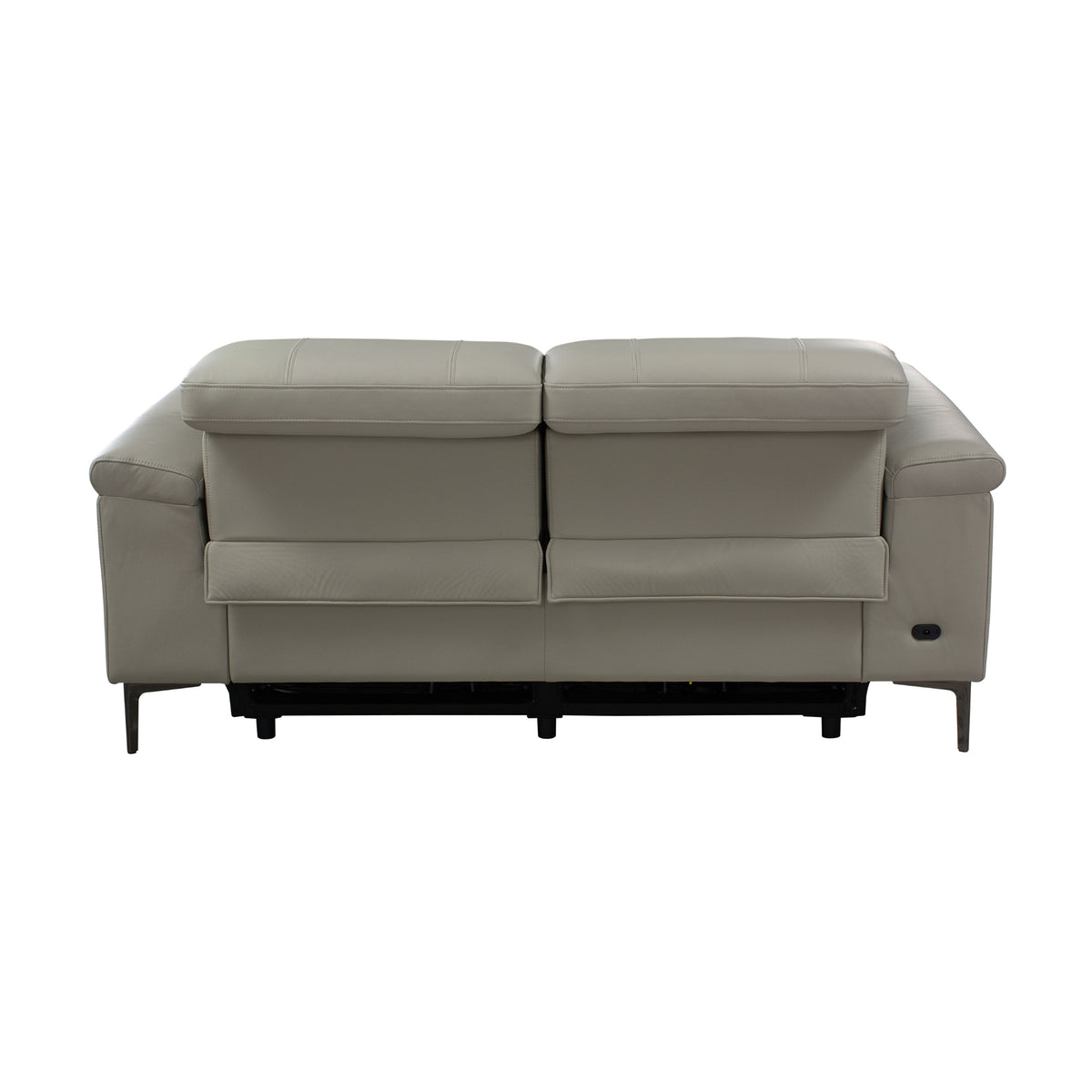 Capel 2 Seater Leather Electric Recliner Sofa Lounge Taupe Grey