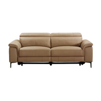 Capel 3 Seater Leather Electric Recliner Sofa Lounge Mocha Brown