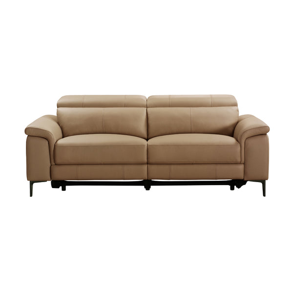 Capel 3 Seater Leather Electric Recliner Sofa Lounge Mocha Brown