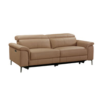 Capel 3 Seater Leather Electric Recliner Sofa Lounge Mocha Brown