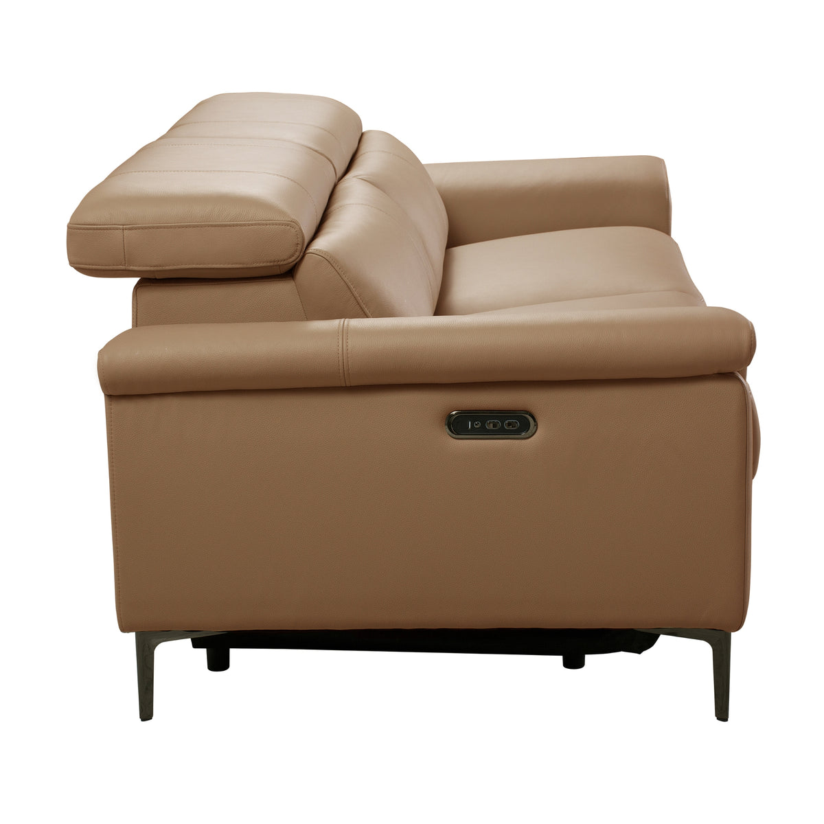 Capel 3 Seater Leather Electric Recliner Sofa Lounge Mocha Brown