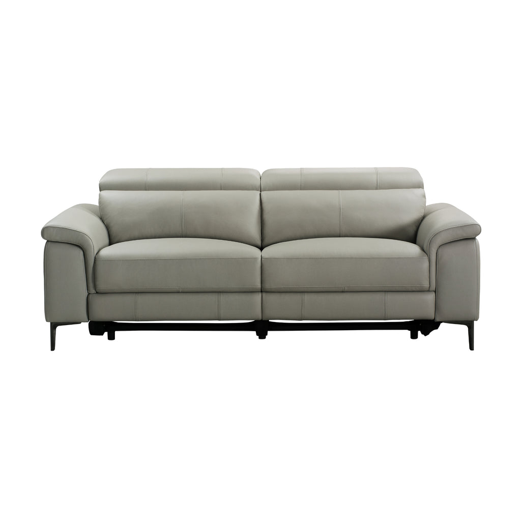 Capel 3 Seater Leather Electric Recliner Sofa Lounge Taupe Grey