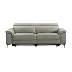 Capel 3 Seater Leather Electric Recliner Sofa Lounge Taupe Grey