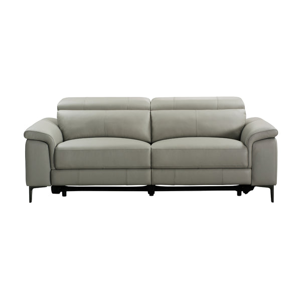 Capel 3 Seater Leather Electric Recliner Sofa Lounge Taupe Grey