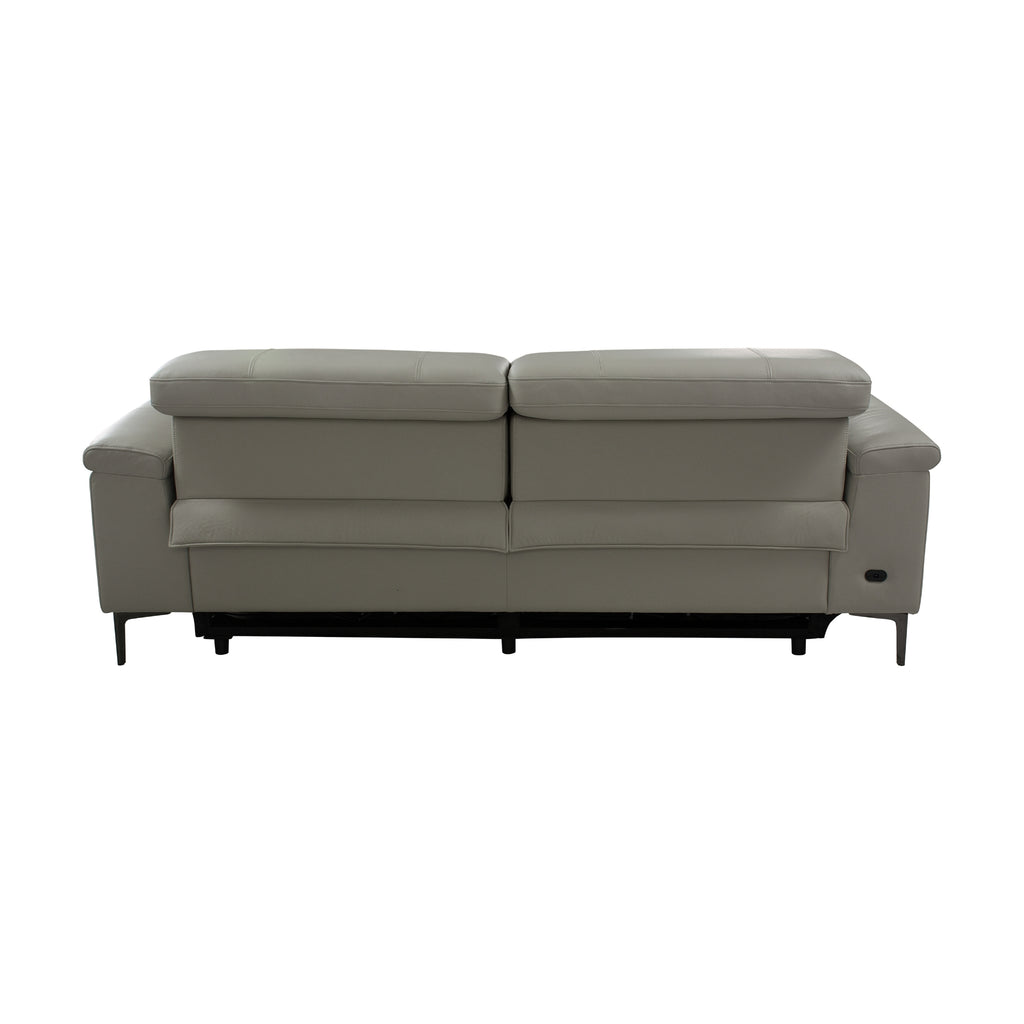 Capel 3 Seater Leather Electric Recliner Sofa Lounge Taupe Grey