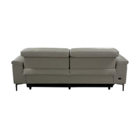 Capel 3 Seater Leather Electric Recliner Sofa Lounge Taupe Grey