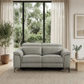 Capel 2 Seater Leather Electric Recliner Sofa Lounge Taupe Grey