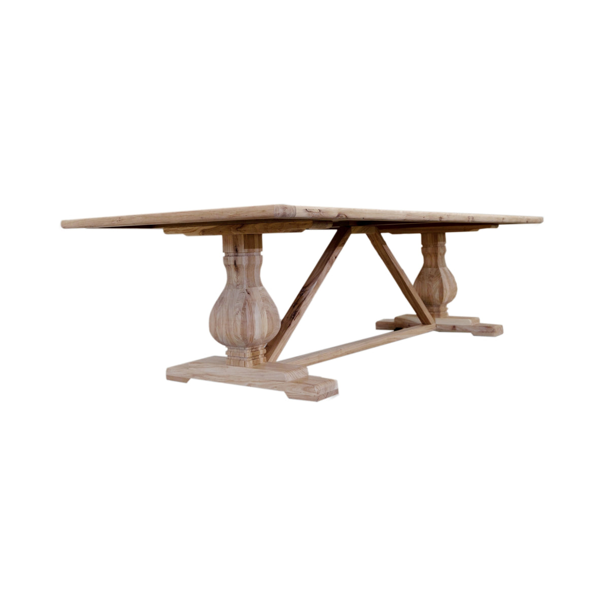 Cassie 300cm Reclaimed Elm Wood Dining Table - Natural