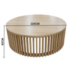Catalina 135cm Round Coffee Table Natural Oak