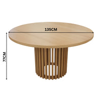 Catalina 135cm Round Dining Table Natural Oak