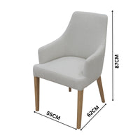 Catalina 2pc Set Fabric Dining Chair Grey
