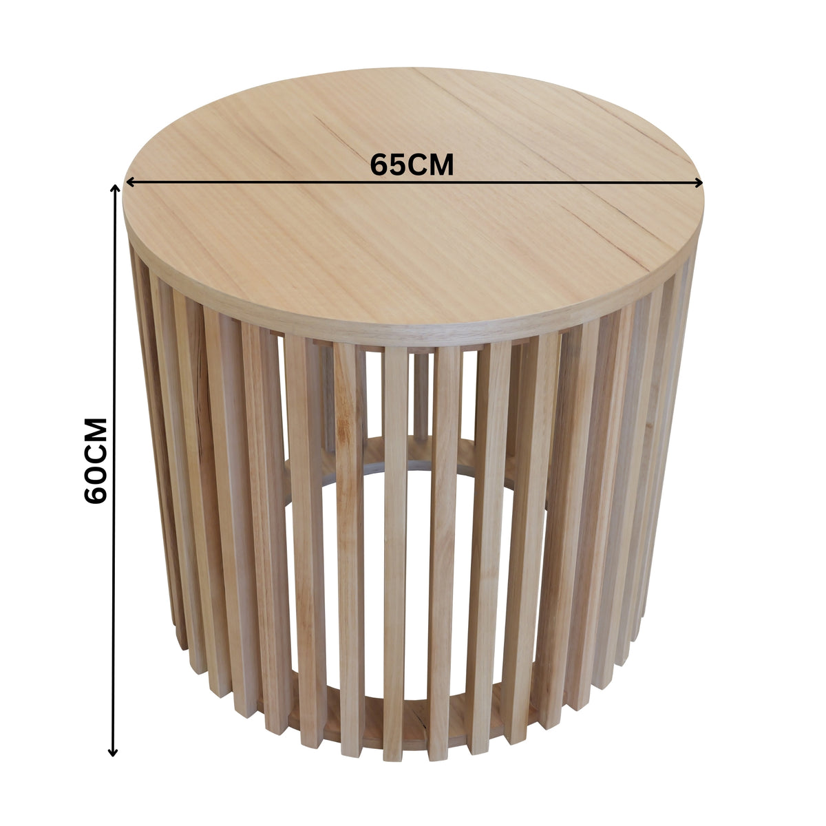 Catalina 65cm Round Lamp Table Natural Oak