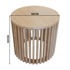 Catalina 65cm Round Lamp Table Natural Oak