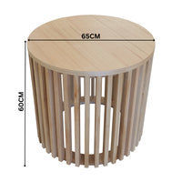 Catalina 65cm Round Lamp Table Natural Oak