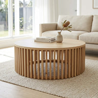Catalina 135cm Round Coffee Table Natural Oak