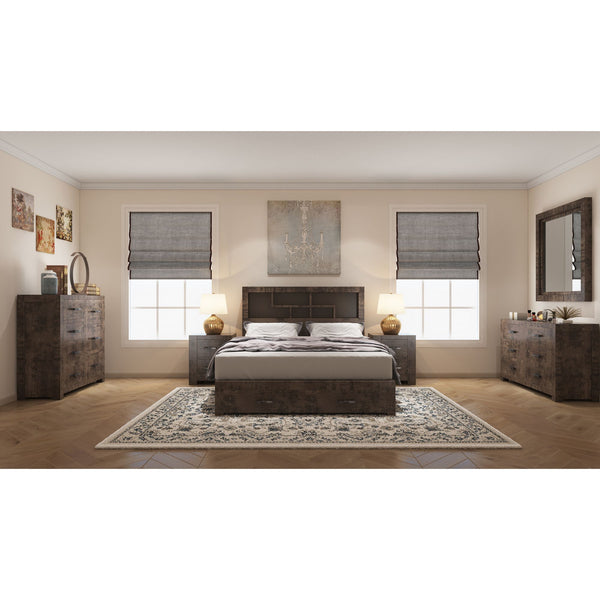 Catmint 5pc Bed Frame Suite Bedside Dresser King 