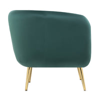 Cecil Premium Velvet Armchair Occasional Accent Tub Chair Green