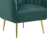 Cecil Premium Velvet Armchair Occasional Accent Tub Chair Green