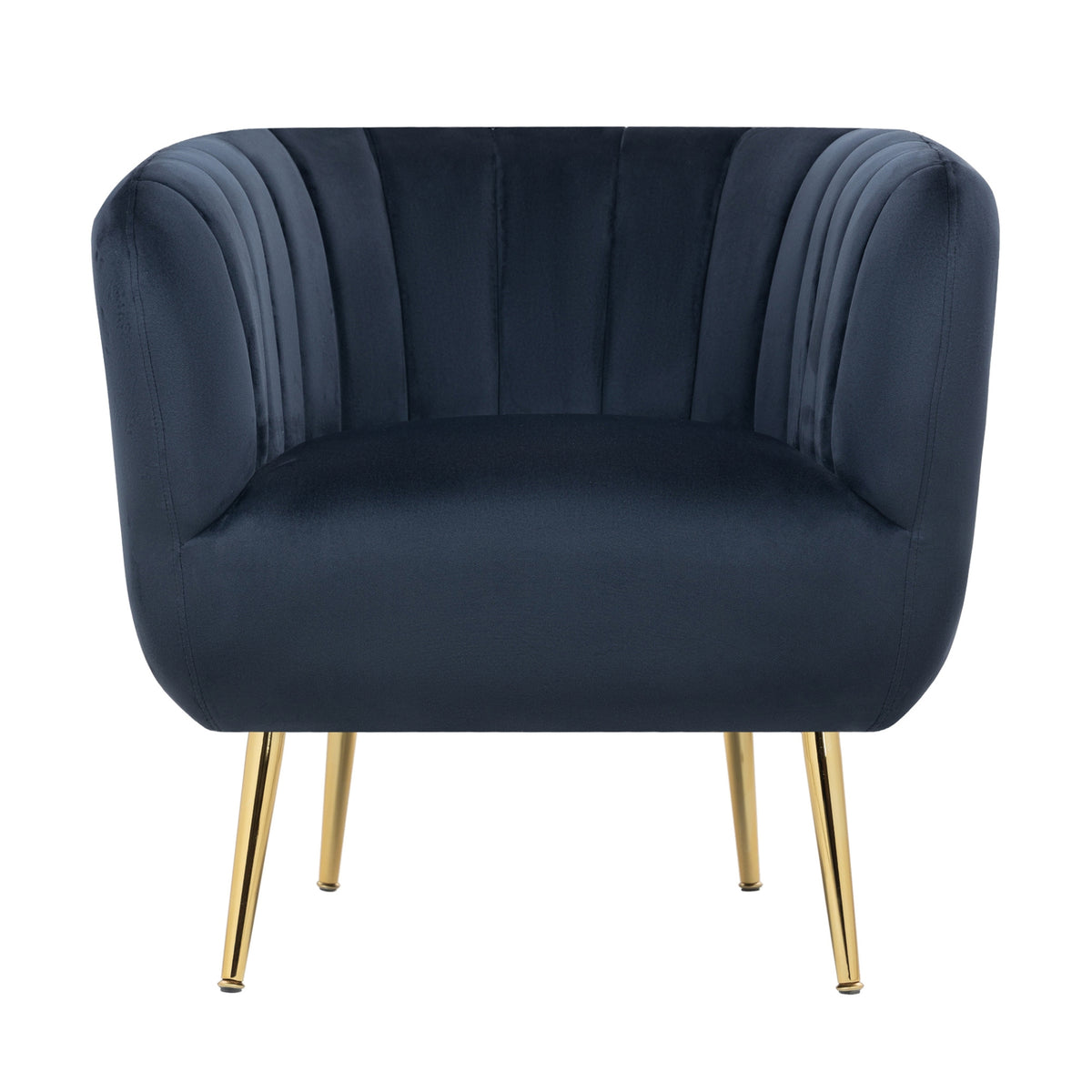 Cecil Premium Velvet Armchair Occasional Accent Tub Chair Navy