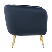 Cecil Premium Velvet Armchair Occasional Accent Tub Chair Navy