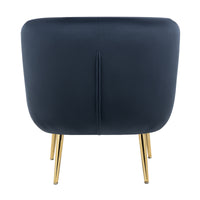 Cecil Premium Velvet Armchair Occasional Accent Tub Chair Navy