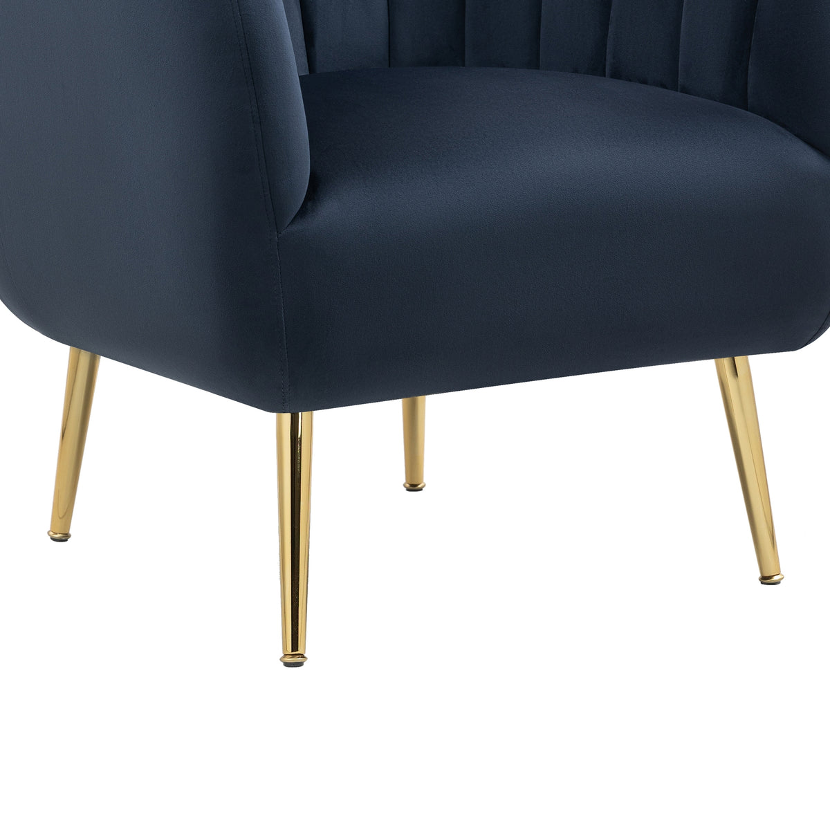 Cecil Premium Velvet Armchair Occasional Accent Tub Chair Navy