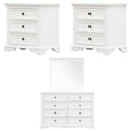Celosia 4pc Bedside Dresser Mirror Bedroom Chest of Drawers Set Cabinet - White