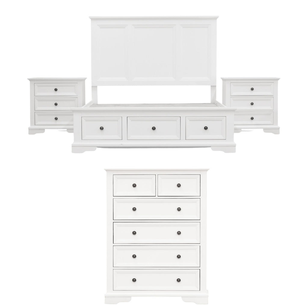 Celosia 4pc Bed Frame Bedside Tallboy Suite King 
