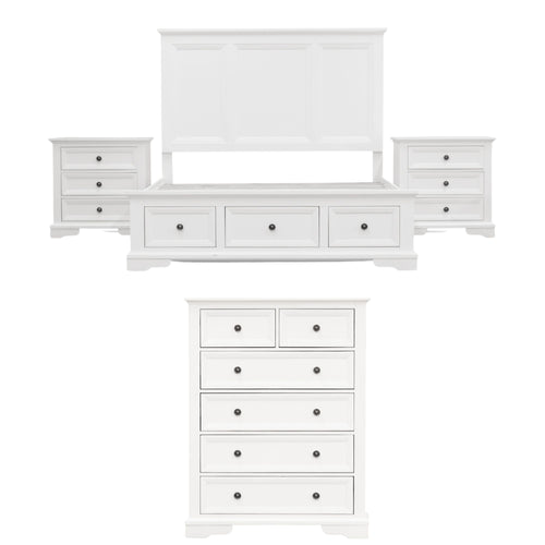 Celosia 4pc Bed Frame Bedside Tallboy Suite King 