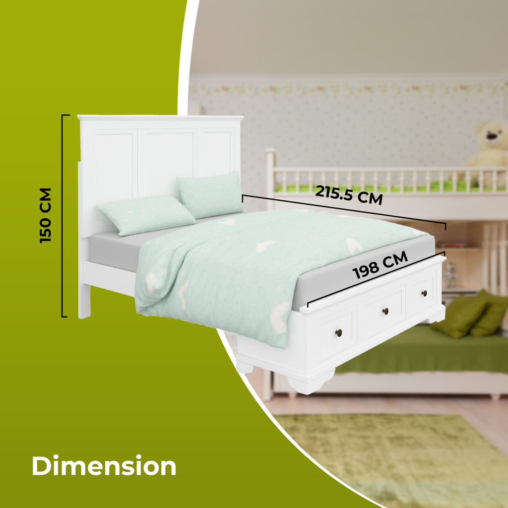Celosia 4pc Bed Frame Bedside Tallboy Suite King 
