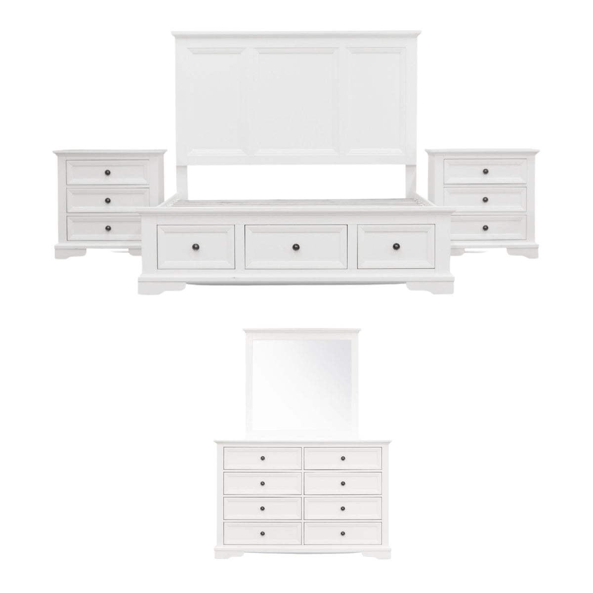 Celosia 5pc Bed Frame Bedside Dresser Suite King 
