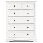 Celosia Tallboy 6 Chest of Drawers Solid Acacia Wood Bed Storage Cabinet - White