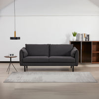 Channel 3 Seater Fabric Sofa Charcoal 