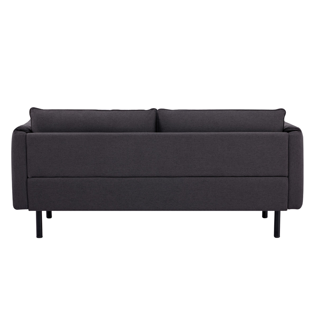 Channel 3 Seater Fabric Sofa Charcoal 