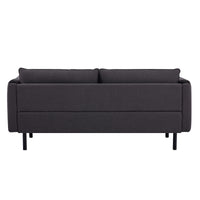 Channel 3 Seater Fabric Sofa Charcoal 