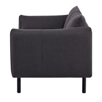 Channel 3 Seater Fabric Sofa Charcoal 