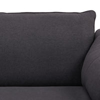 Channel 3 Seater Fabric Sofa Charcoal 