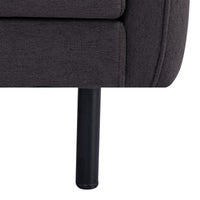 Channel 3 Seater Fabric Sofa Charcoal 