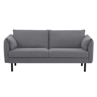 Channel 3 Seater Fabric Sofa Dark Grey 