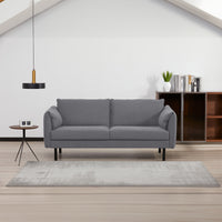 Channel 3 Seater Fabric Sofa Dark Grey 