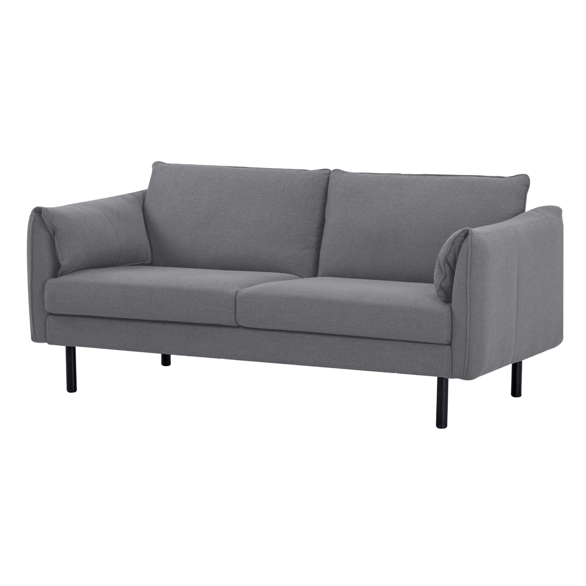 Channel 3 Seater Fabric Sofa Dark Grey 