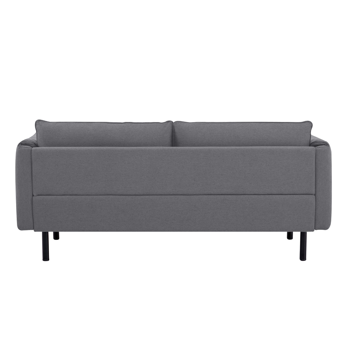 Channel 3 Seater Fabric Sofa Dark Grey 