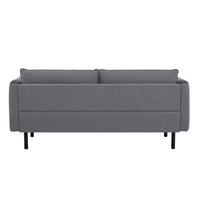 Channel 3 Seater Fabric Sofa Dark Grey 