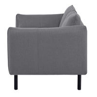 Channel 3 Seater Fabric Sofa Dark Grey 