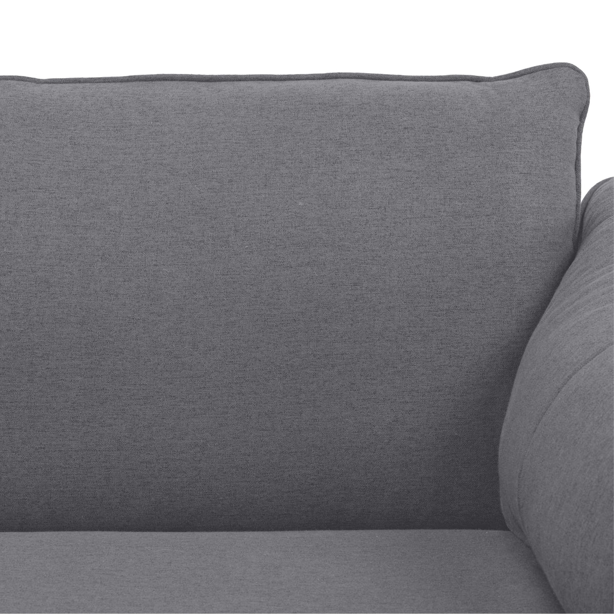 Channel 3 Seater Fabric Sofa Dark Grey 