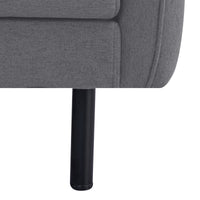 Channel 3 Seater Fabric Sofa Dark Grey 