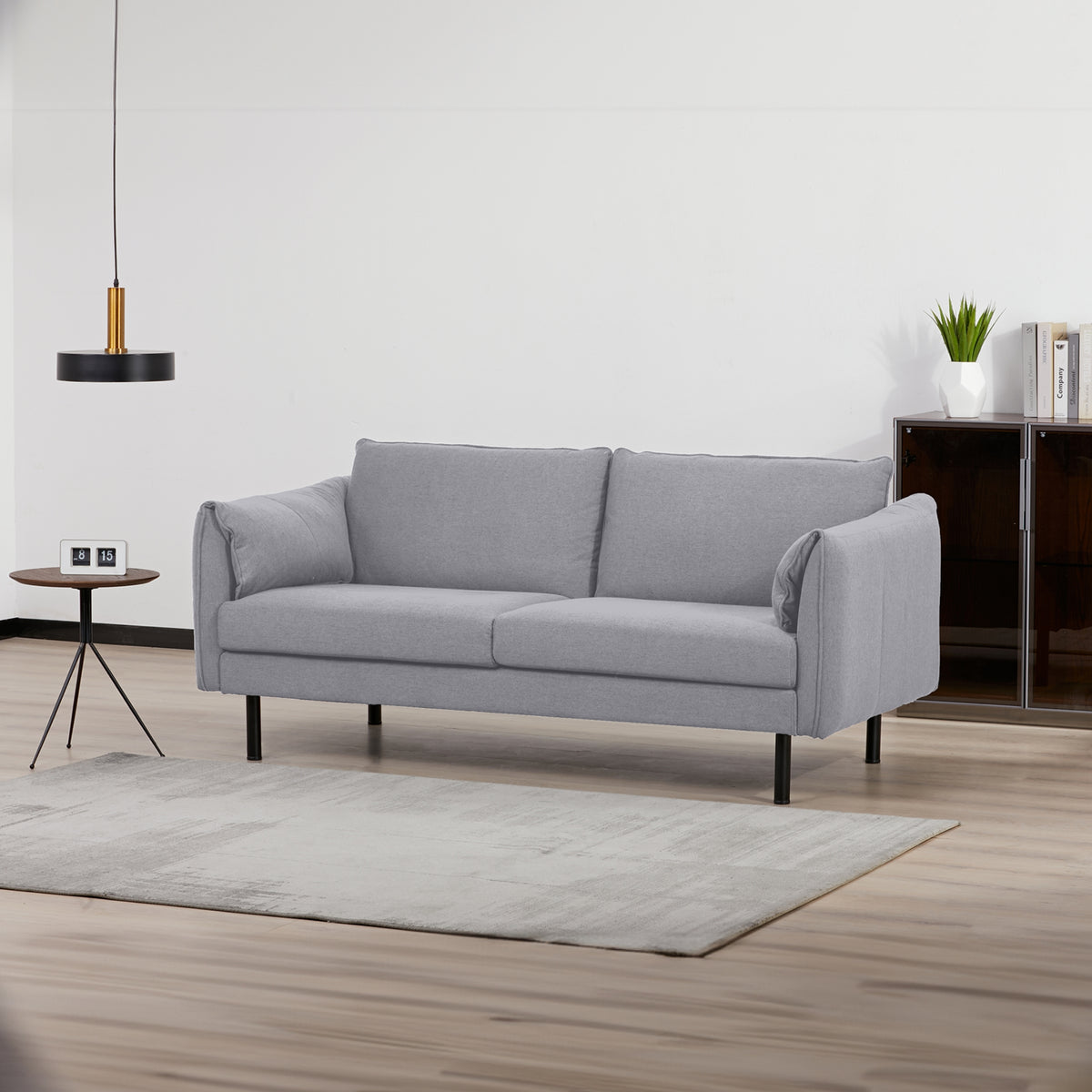 Channel 3 Seater Fabric Sofa Grey 